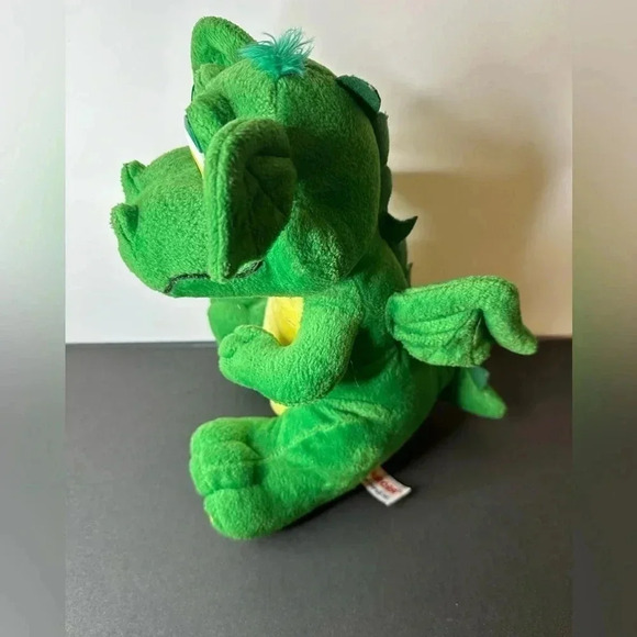 Aurora Green Dragon Plush Stuffed Animal Yellow Eyes Belly Wings Tooth - Picture 7 of 11